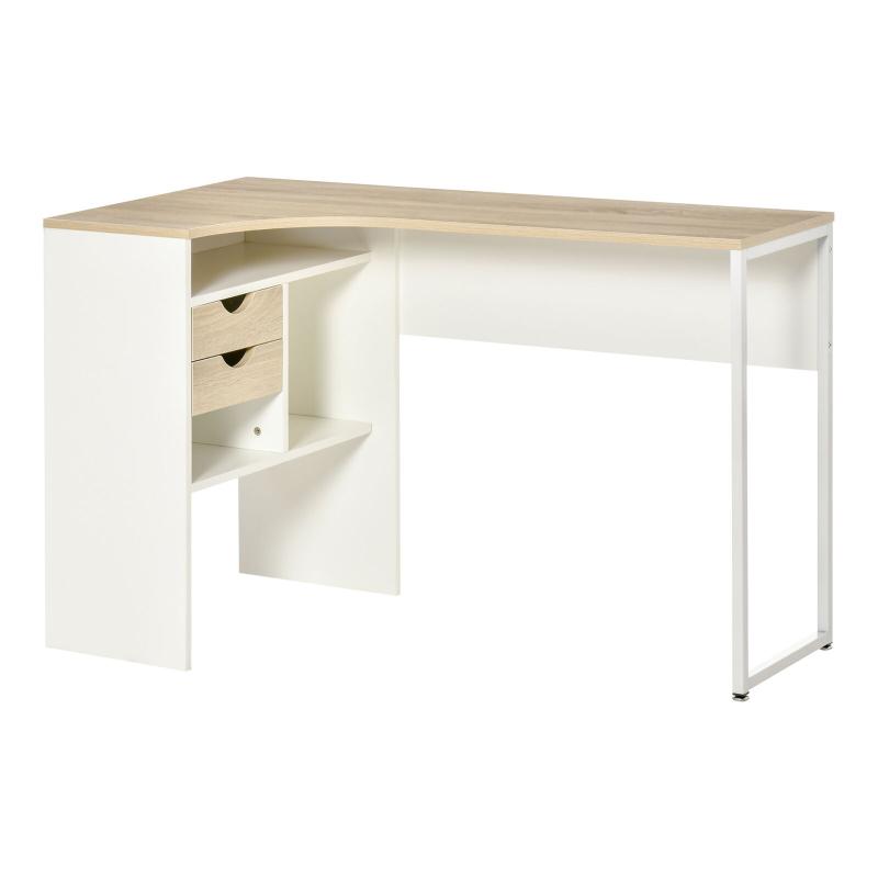 Mesa de estudio de escritorio de computadora en forma de L HOMCOM