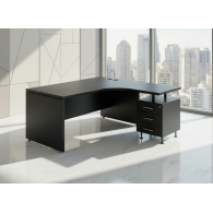 Escritorio en L para oficina Nogal - Minimalista