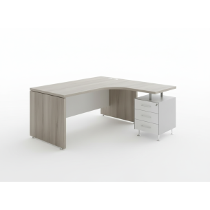 Escritorio en L para oficina Nogal - Minimalista