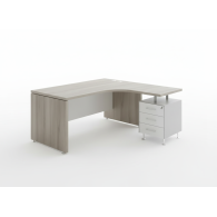 Escritorio en L para oficina Nogal - Minimalista