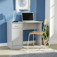 Tyler de mesa gris de escritorio 1 cajón 1 puerta computadora compacta estación de trabajo hogar oficina