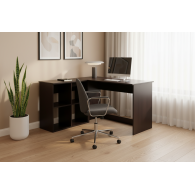 Escritorio en forma de L Marrón Oscuro