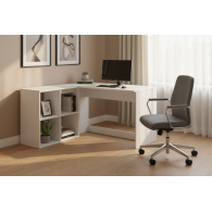 Escritorio en forma de L Marrón Oscuro