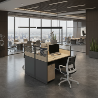 Estacion de trabajo de escritorio de oficina para el personal