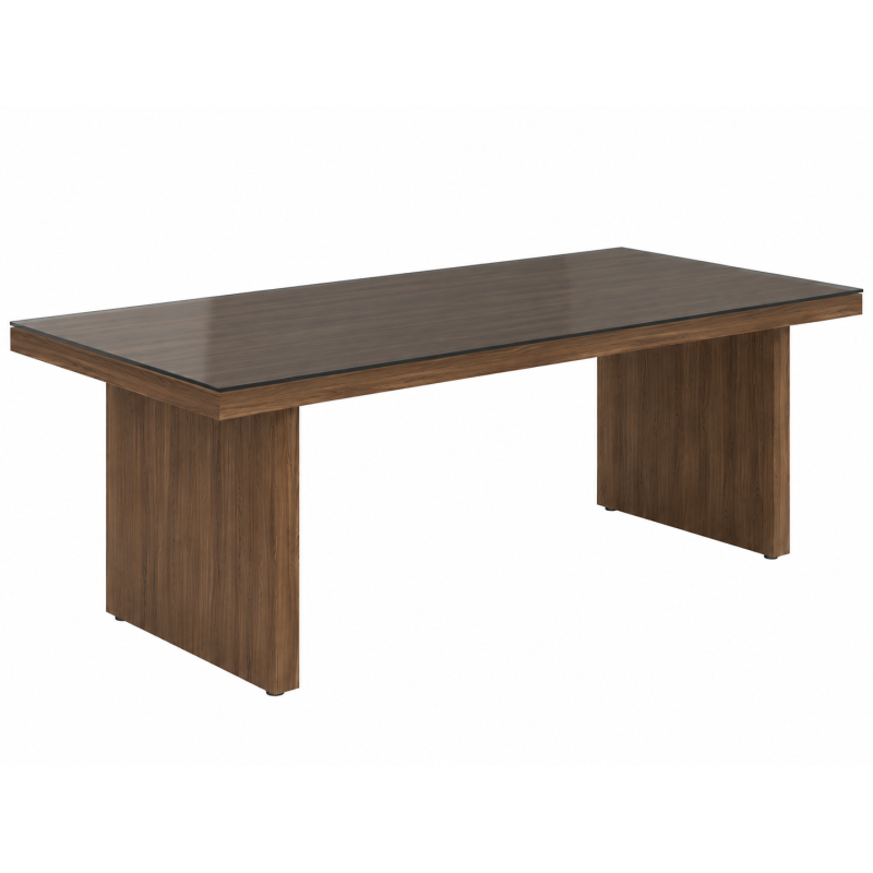 Mesa de juntas para oficina IMPORTANT con cubierta de vidrio