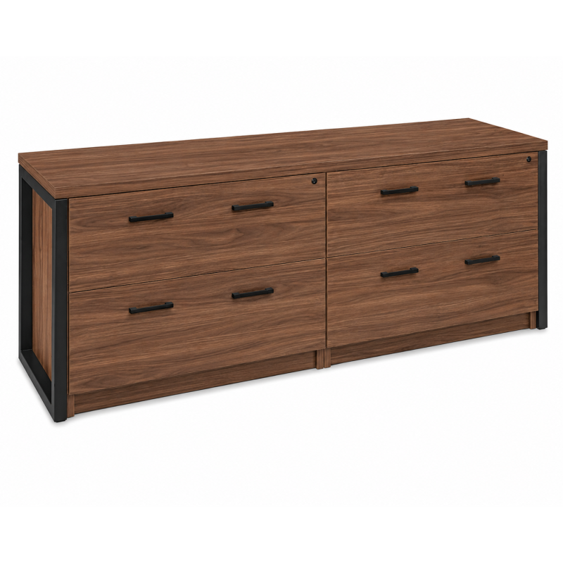 Archivero Ejecutivo Horizon Wood 4 | Credenza para Oficina con 4 Gavetas y Cerradura